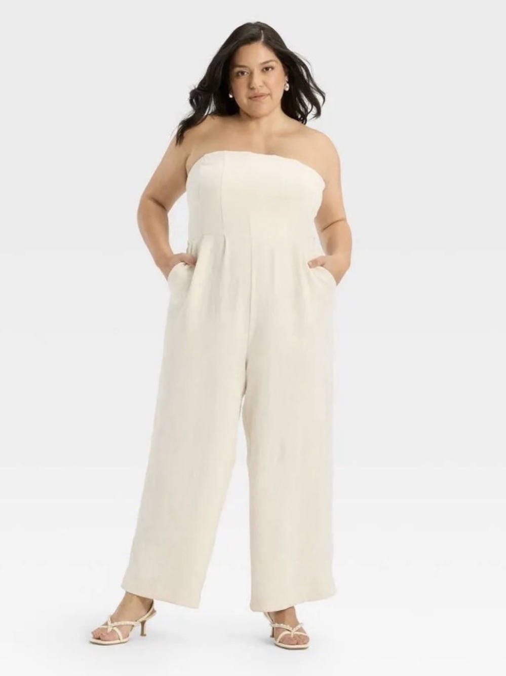 A New Day Women's Jumpsuit Cream XXL NWT